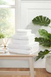 Eden Weave Cotton Towels Luxury Soft Quick Dry Absorbent (Set Of 2) White Face cloth 2