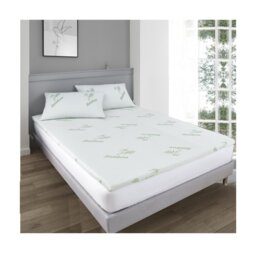 Ezysleep Super Soft Bamboo Anti Allergic Memory Foam Mattress Topper 1 Inch White White