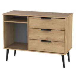 Fuji 3 Drawer TV Unit in Nebraska Oak (Ready Assembled) Brown Nebraska Oak