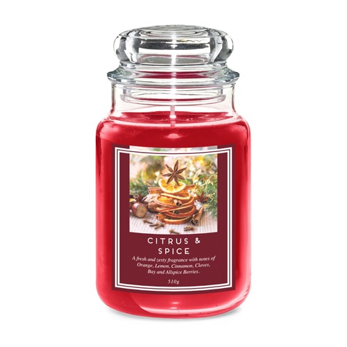 Liberty Candles Fragrance Citrus and Spice Jar Wax Candle 18oz