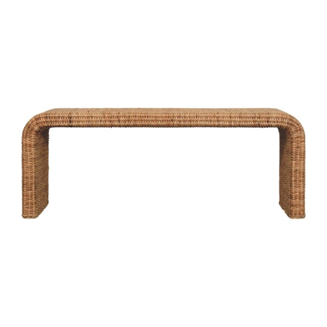 Artisan Furniture Solid Wood Rattan Weave Bench