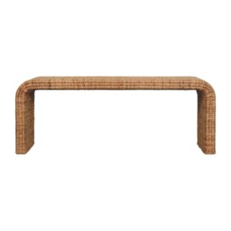 Artisan Furniture Solid Wood Rattan Weave Bench