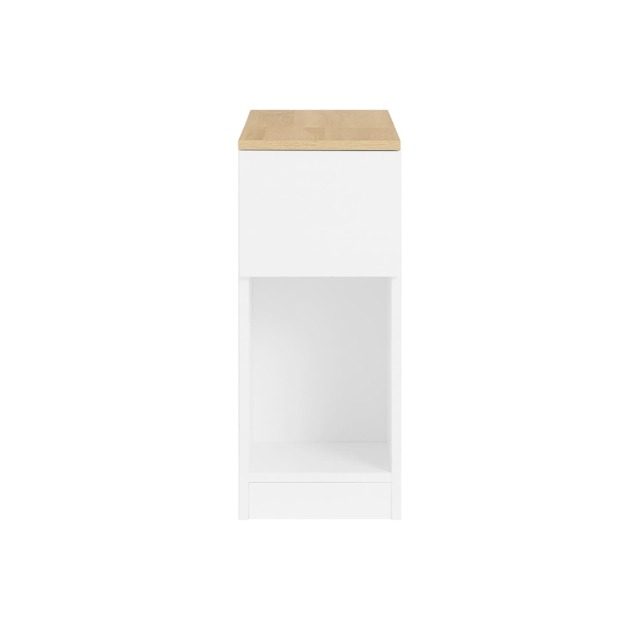 SoBuy Slim Side Table with Storage Shelf and Lift-Up Door, White & Natural Wood, 25.6 x 9.8 x 23.6 in, 15.1 kg - FBT162-WN