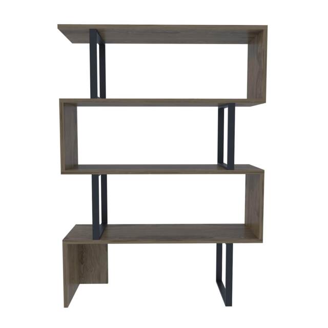Decorotika Adriana Bookcase with Metal Frame - 90 cm W x 120 cm H x 30 cm D