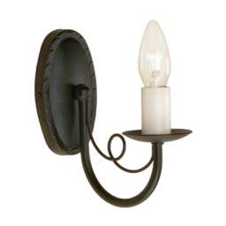 Minster 1 Light Indoor Candle Wall Light Black, E14