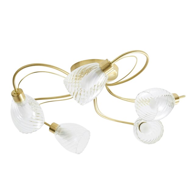 BHS Arya Bathroom Flush Ceiling Light Gold Satin Brass 1