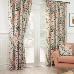 Sundour Meadow Ready Made Floral Pencil Pleat Curtains Multi 66x72 Inches