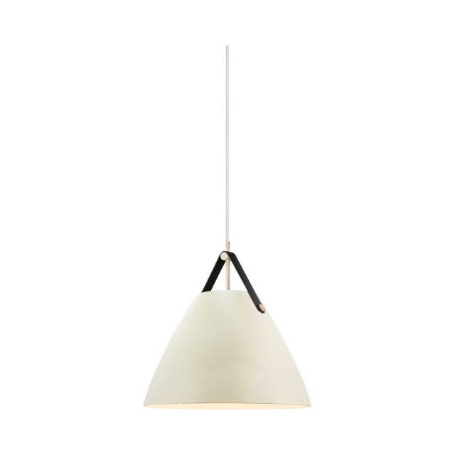 Nordlux Strap Indoor Pendant Light Sand Metal E27 Brown & Black Strap - Mains Powered, IP20