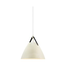 Nordlux Strap Indoor Pendant Light Sand Metal E27 Brown & Black Strap - Mains Powered, IP20
