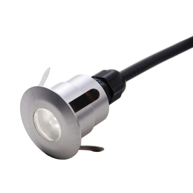 Fusion Integrated LED Outdoor Plain Push In, In-Ground Deck Light, Brushed Aluminium, IP65