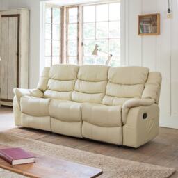 Almeira 3 Seat Recliner Sofa - Cream