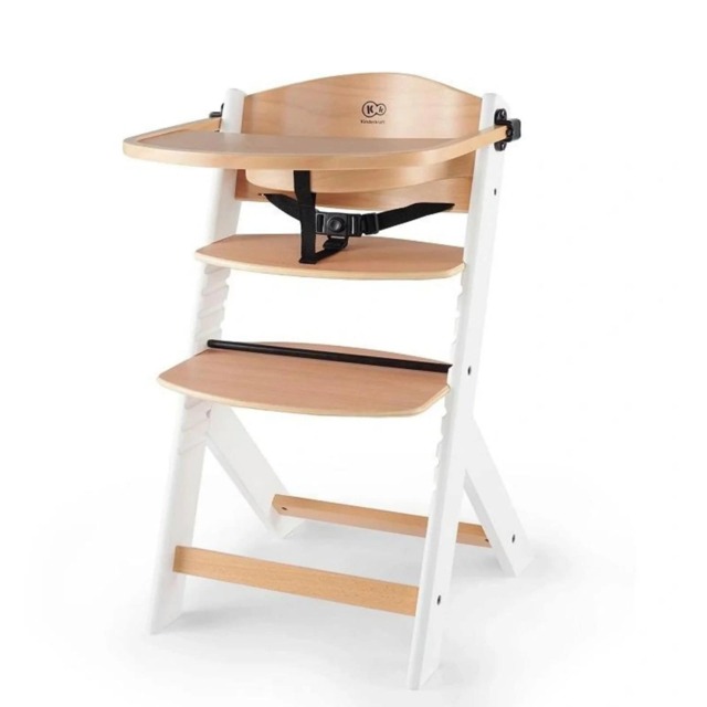 Kinderkraft Enock Wooden Highchair - Wooden White
