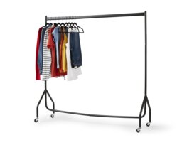 House of Home Clothes Rail Superior Heavy Duty Metal With Wheels Rack 5FT Long x 5FT Tall