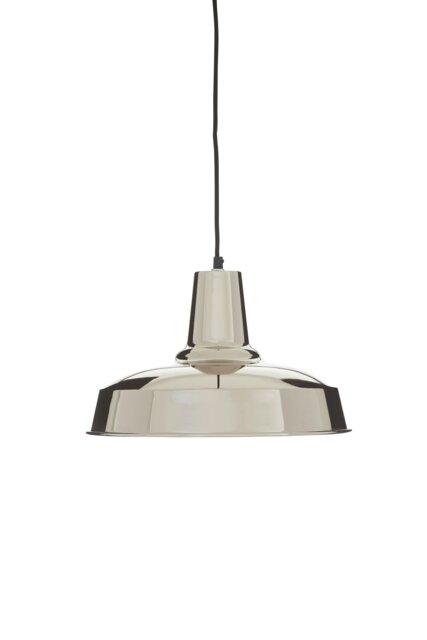 Deep Plate Pendant Light With Silver Iron Shade,Ceiling Light,Pendant Light With Black Suspension Wire