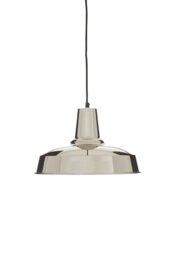 Deep Plate Pendant Light With Silver Iron Shade,Ceiling Light,Pendant Light With Black Suspension Wire