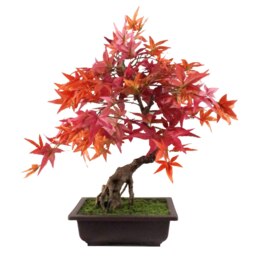 Artificial Bonsai Tree 50cm Red Acer Desktop Plants Red One Size