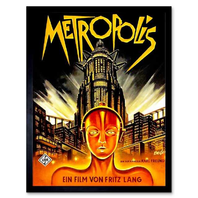 Vintage Film Movie Metropolis 1927 Sci Fi Future Framed Wall Art Print