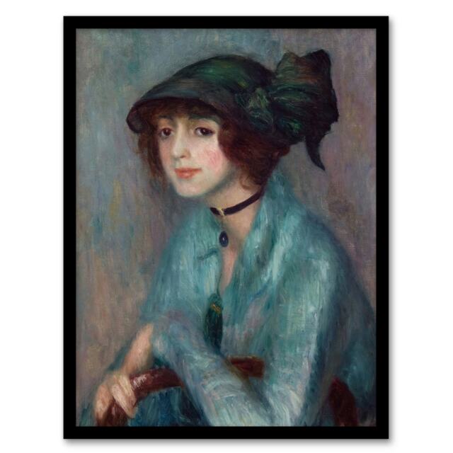 "The Brunette Woman Portrait Glackens Framed Wall Art Print 12X16"""