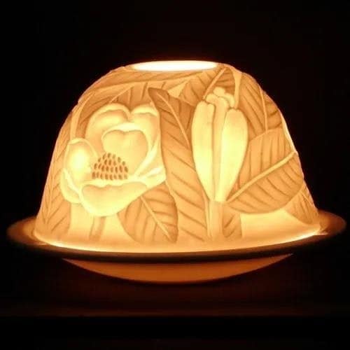 Nordic Lights Tealight Porcelain Candle Shade and Plate Flowers