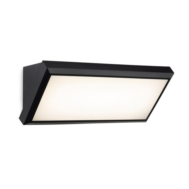Nitro LED Resin Wall Light Black with White Polycarbonate Diffuser IP65