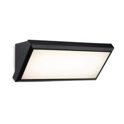 Nitro LED Resin Wall Light Black with White Polycarbonate Diffuser IP65