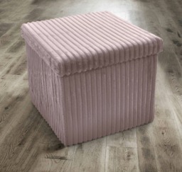 Home Republic Corduroy Storage Ottoman - 38cm X 38cm Foldable Pink