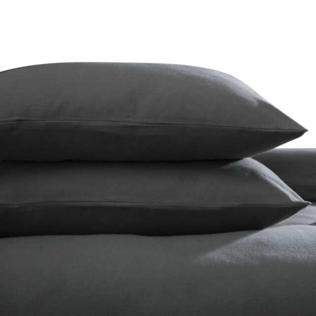 Belledorm Brushed Cotton Housewife Pillowcase (Pair) - Charcoal - One Size