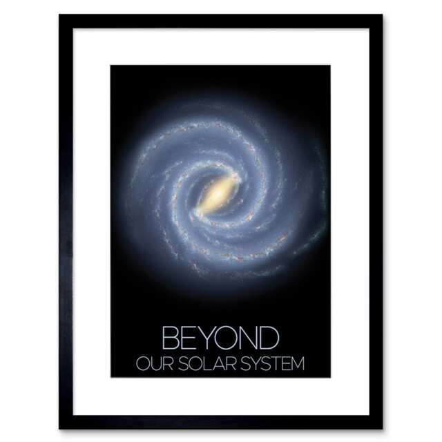 "NASA Beyond Solar System Milky Way Spiral Galaxy 9x7"" Black Framed Wall Art Print"
