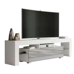 TV Unit TV Stand Cabinet White Grey Gloss Sideboard Media Console Storage 160cm