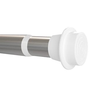 19 - 22mm Silver Extendable No Drill Eyelet Metal Curtain Pole 150 - 200cm Silver Silver