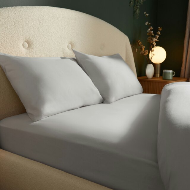 Silentnight 100% Brushed Cotton Fitted Sheet, Silver