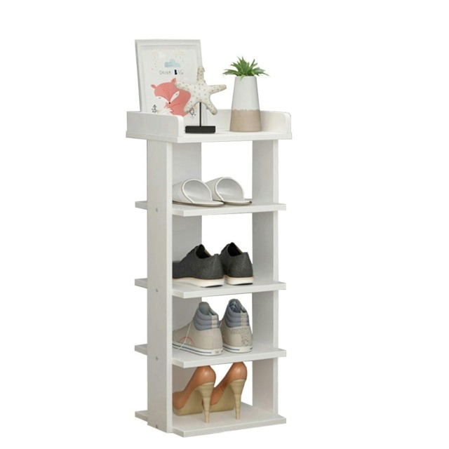 Living and Home 5-Tier Shoe Rack Stand Shelf Space Saving - White