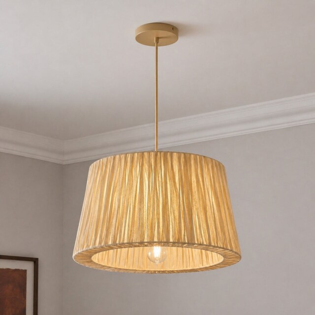 CGC Lighting TOVE Straw Paper Large Easy-Fit Handmade Lampshade