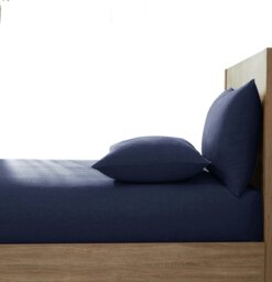 Martex Linen Fitted Sheet Navy Blue - Super King