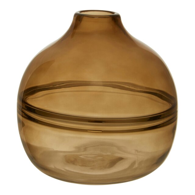 Interiors by Premier Decorative Small Vase, Unique Glass Flower Vase, Easy To Care Vase For Flowers, Versatile Pottery Vase Brown