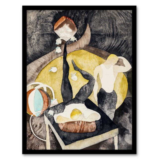 "Two Acrobat Jugglers in Vaudeville Demuth Framed Wall Art Print 12X16"""