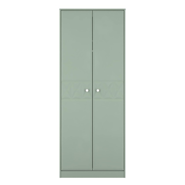 Memphis Tall Double Wardrobe in Reed Green (Ready Assembled) Green Reed Green