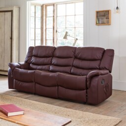 Almeira 3 Seat Recliner Sofa - Burgundy
