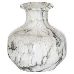 Hill Interiors Marble Squat Vase White White/Grey 26cm x 24cm x 24cm 1