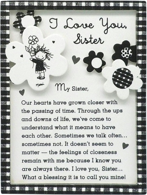 "Miniature Easel Print with Magnet ""I Love You, Sister Keepsake"
