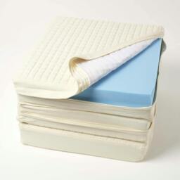 Homescapes Cream Quilted Cotton 3 Seater Orthopaedic Booster Cushion Cover Cream Cream 150 x 50 x 10 cm