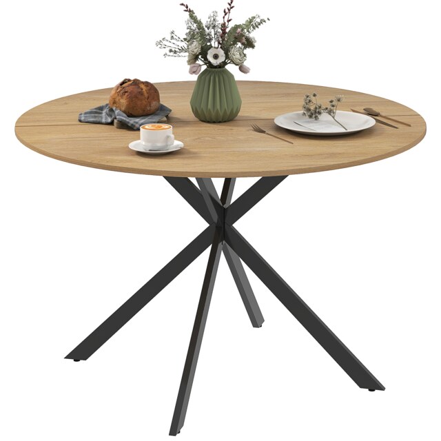 HOMCOM 120 cm Dining Table for 4, Industrial Kitchen Table with Steel Legs