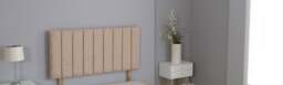 "Beige Linen 9 Panel Headboard Multi 5FT King 20""inch Headboard"