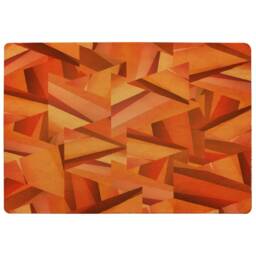 Autumn Coloured Geometric Triangle Patterns (Rug) Orange L