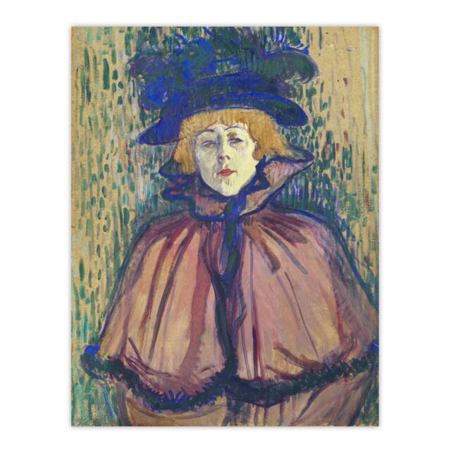 "Jane Avril Portrait with Hat Vintage Wall Art Print Lautrec 24x32"""