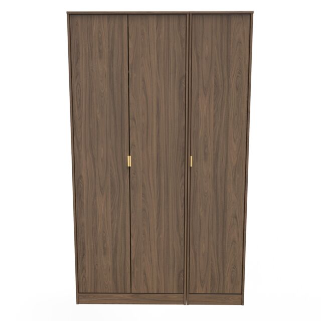 Honshu Tall Triple Wardrobe in Carini Walnut (Ready Assembled) Brown Carini Walnut