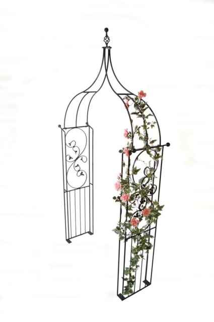Imperial Ogee Arch (Inc Ground Spikes) Garden Archway - Solid Steel - L43.2 x W137.2 x H284.5 cm - Black