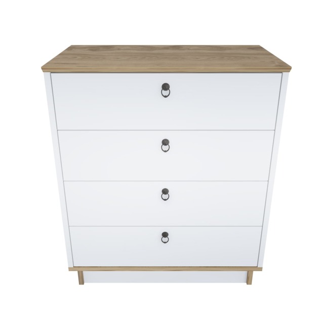 Decorotika Sahra Chest of Drawers 4 Drawers with Chrome Handles - W 72 cm x H 83 cm x D 42 cm