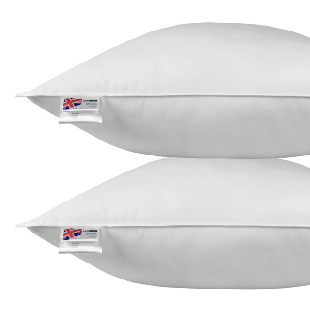 Homescapes Goose Feather and Down Euro Continental Square Pillow Pair - 80cm x 80cm White