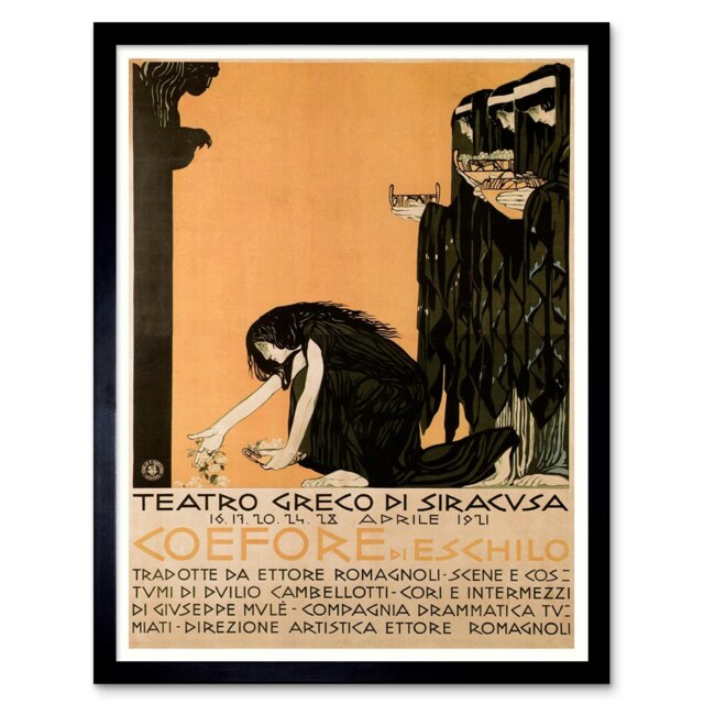 Theatre Stage Play Coefore Aeschylus Greek Syracuse Sicily Italy Framed Wall Art Print